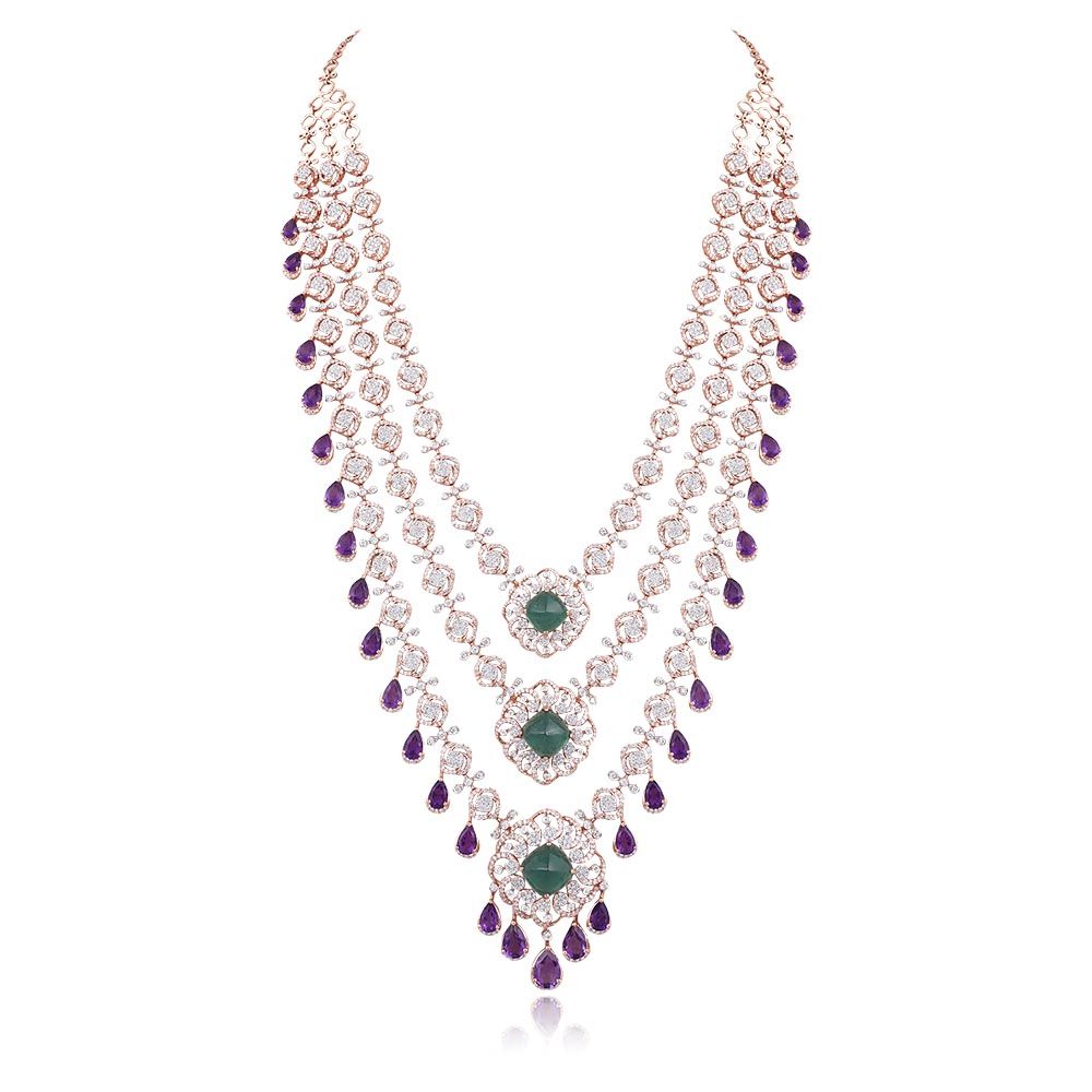 Floral Timeless Diamond Necklace-Necklaces-CSN25A10-D445X2B