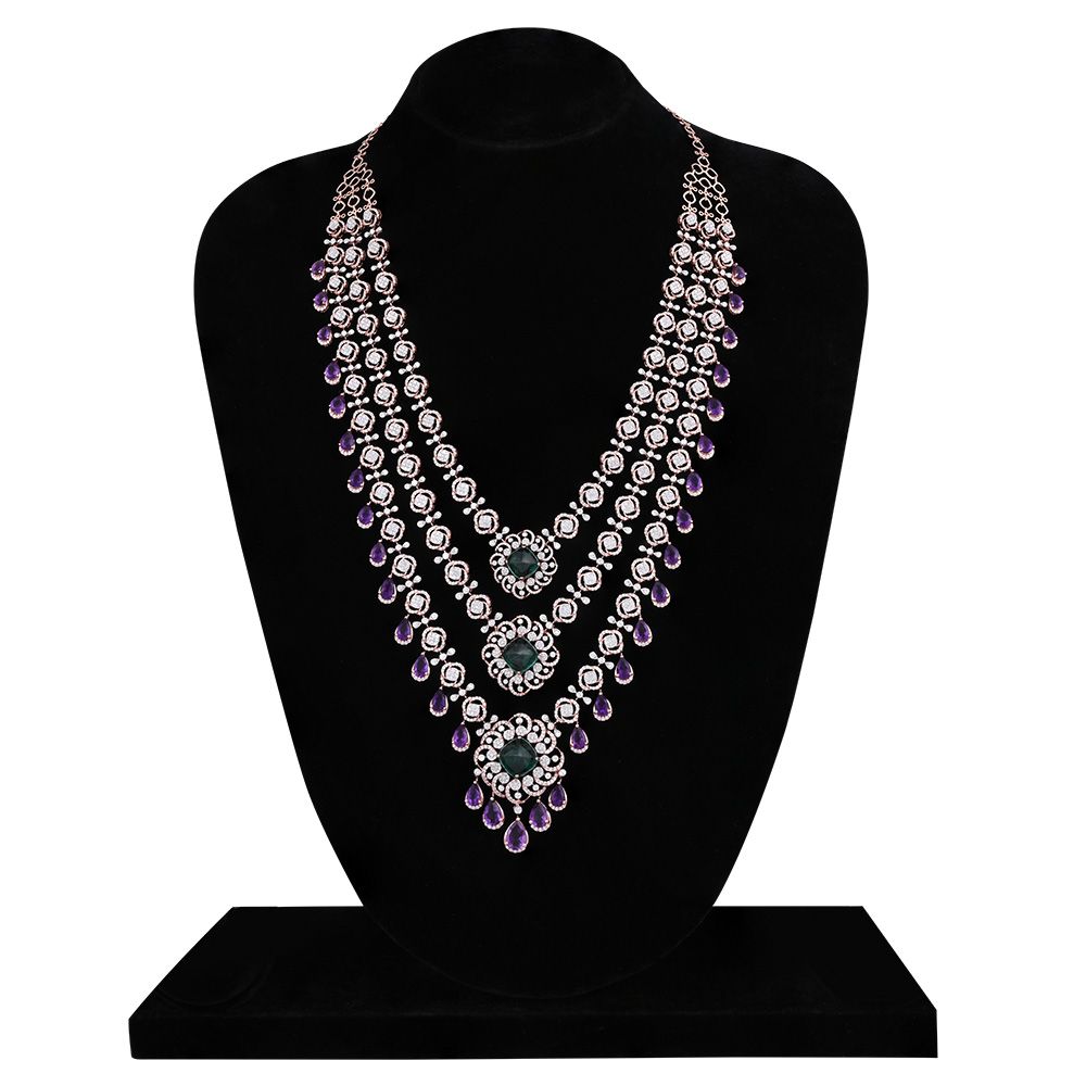 Floral Timeless Diamond Necklace-Necklaces-CSN25A10-D445X2B
