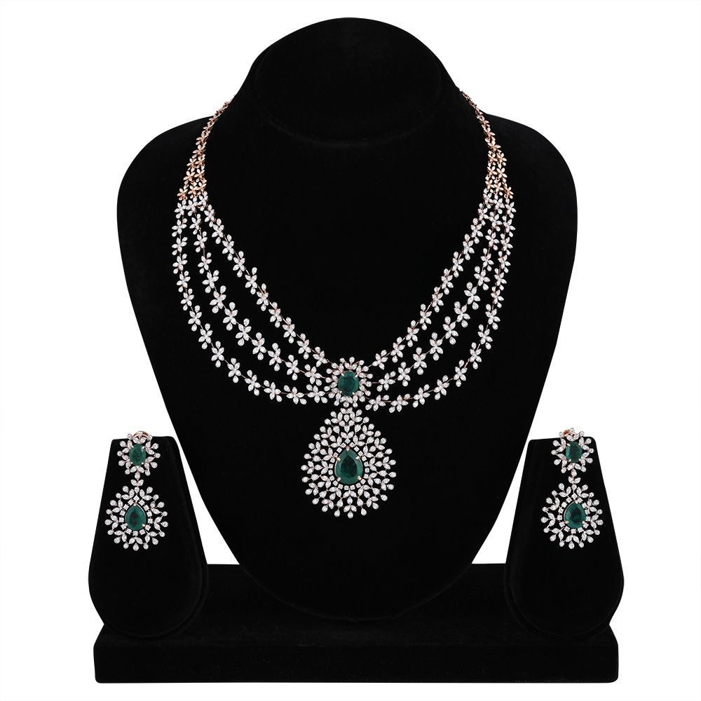 Charm and Grace Diamond Necklace Set-All Jewellery-CNS25A15-D435X0B