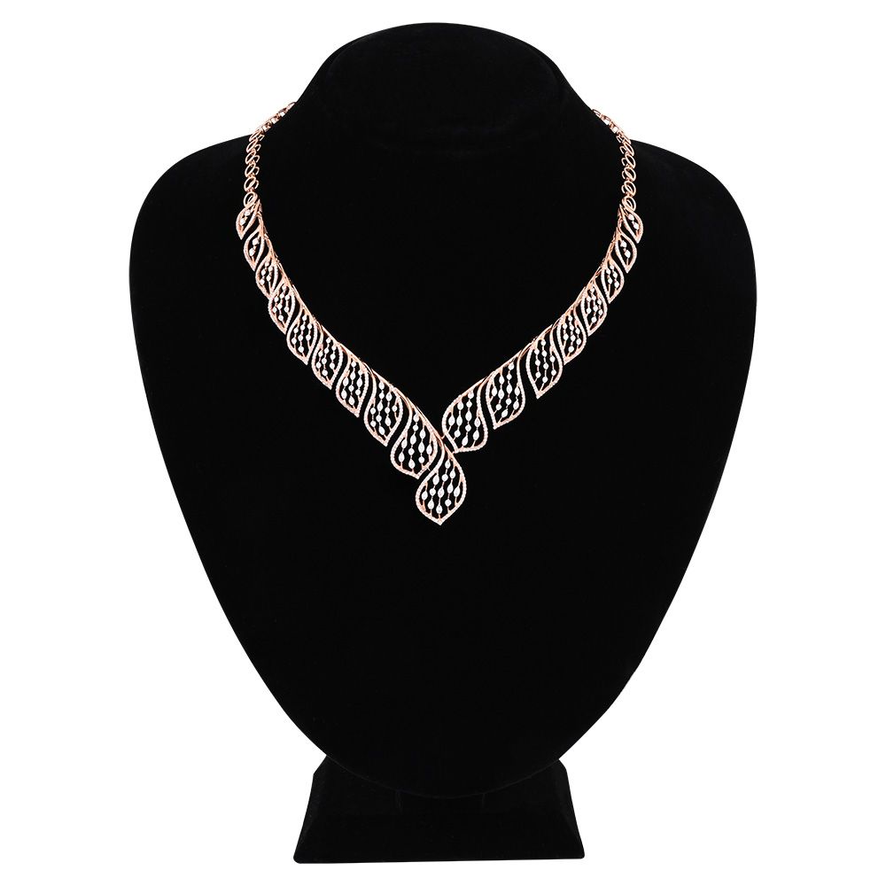 Petal Shine Diamond Necklace Set-All Jewellery-CNS25A55-D300X0B