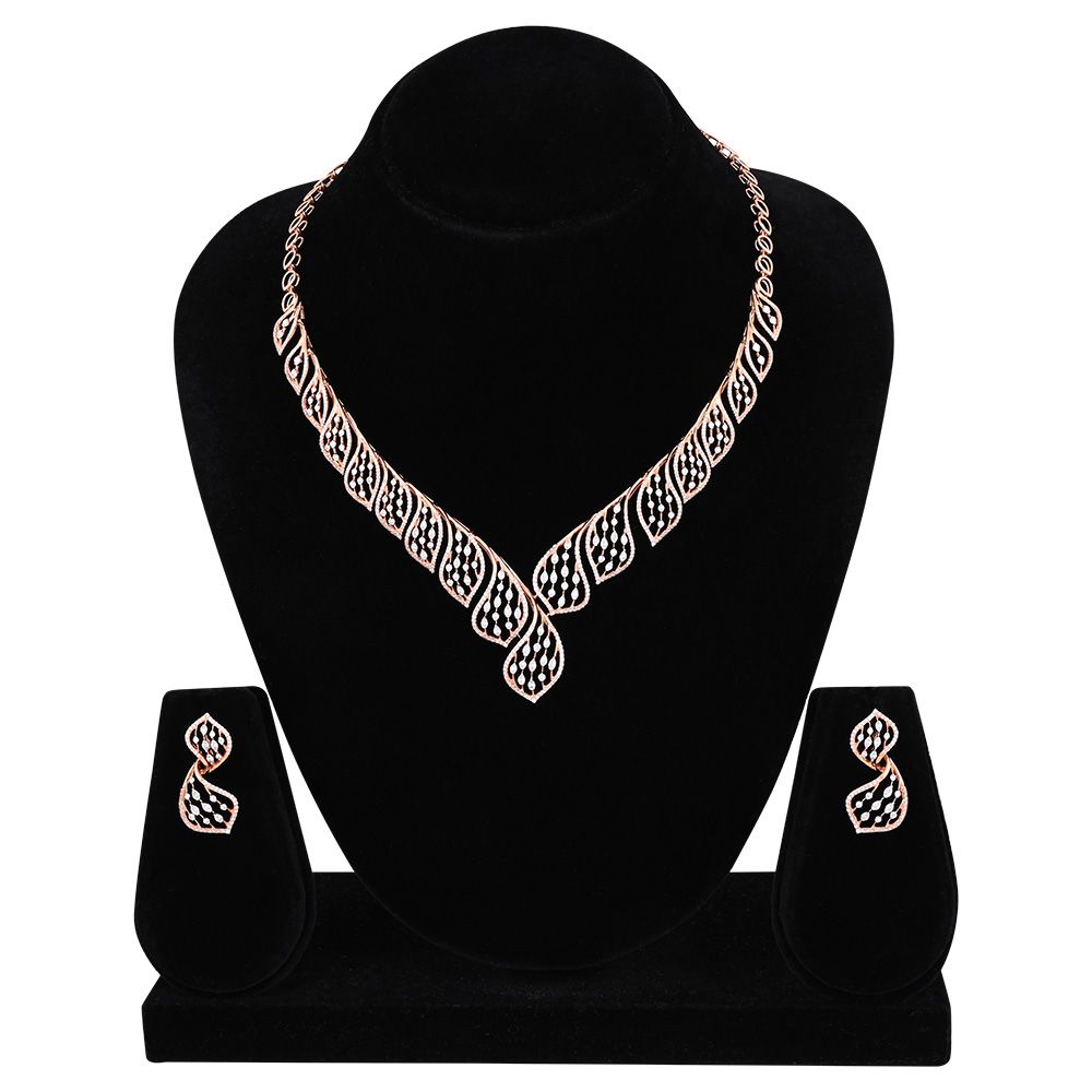 Petal Shine Diamond Necklace Set-All Jewellery-CNS25A55-D300X0B