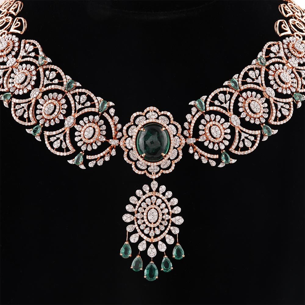 Elegant Bridal Diamond Necklace-Necklaces-CSN25A60-D445X2B