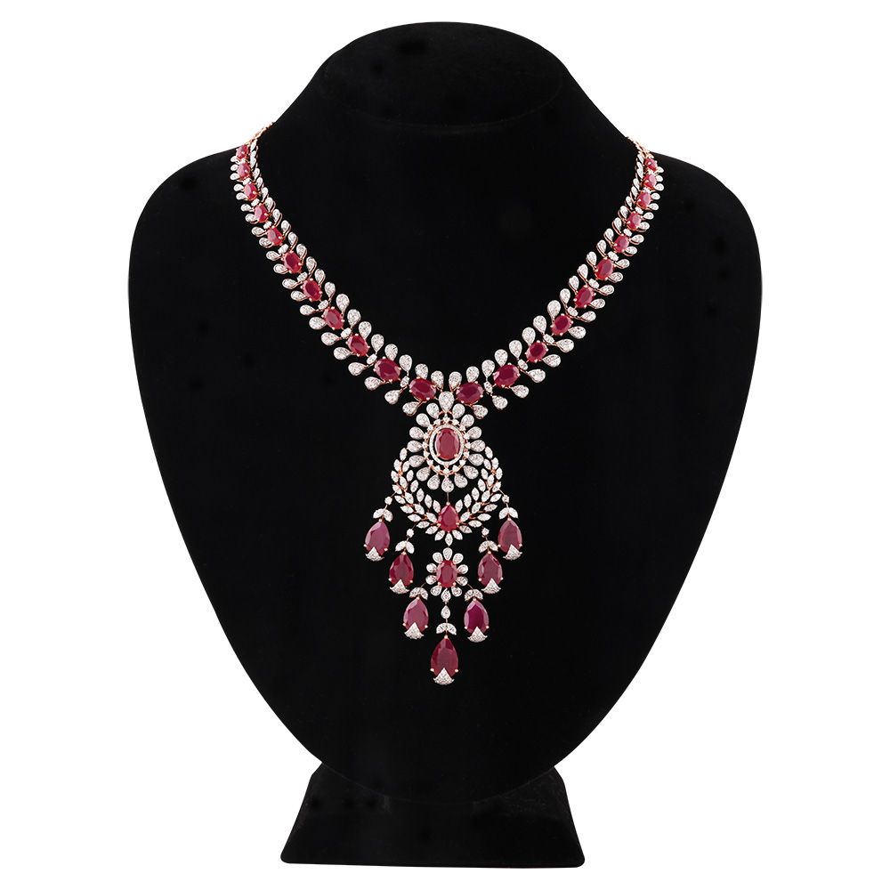 Glorious Diamond Bridal Necklace-Necklaces-CSN25A65-D445X2B