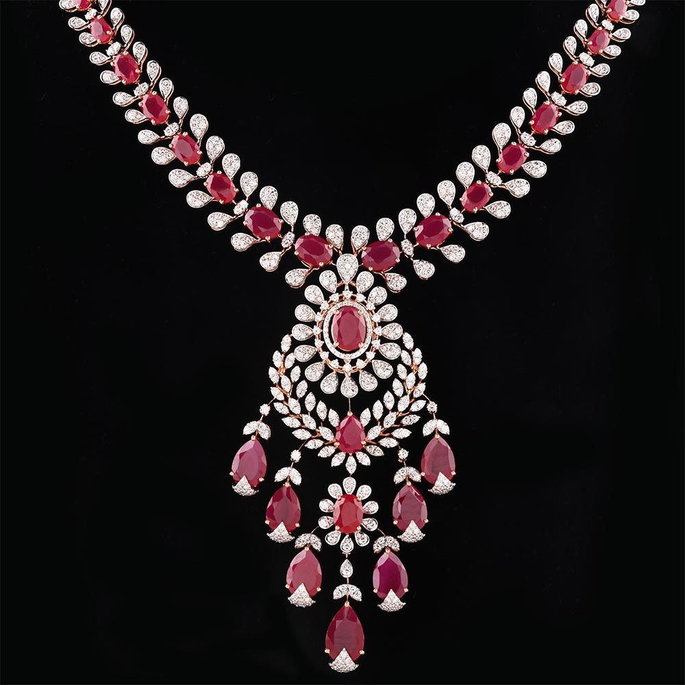 Glorious Diamond Bridal Necklace-Necklaces-CSN25A65-D445X2B