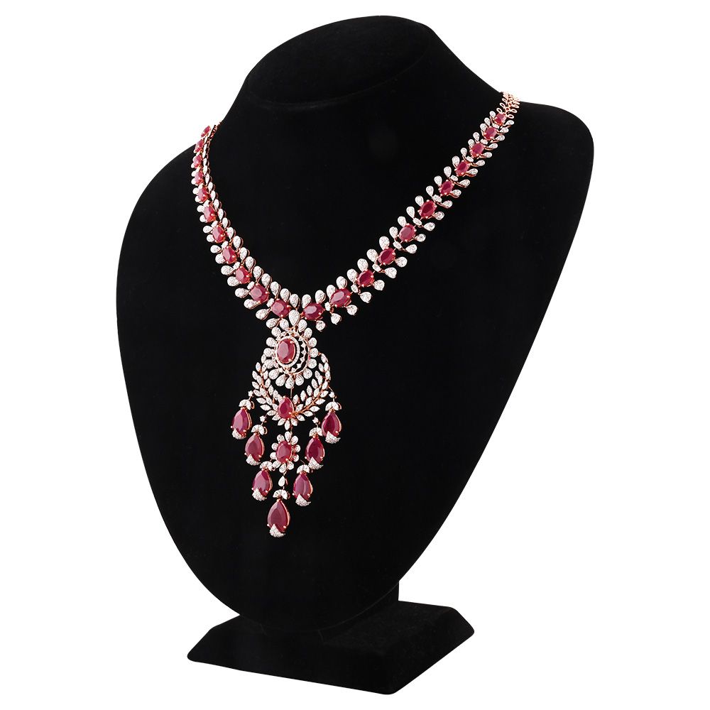 Glorious Diamond Bridal Necklace-Necklaces-CSN25A65-D445X2B