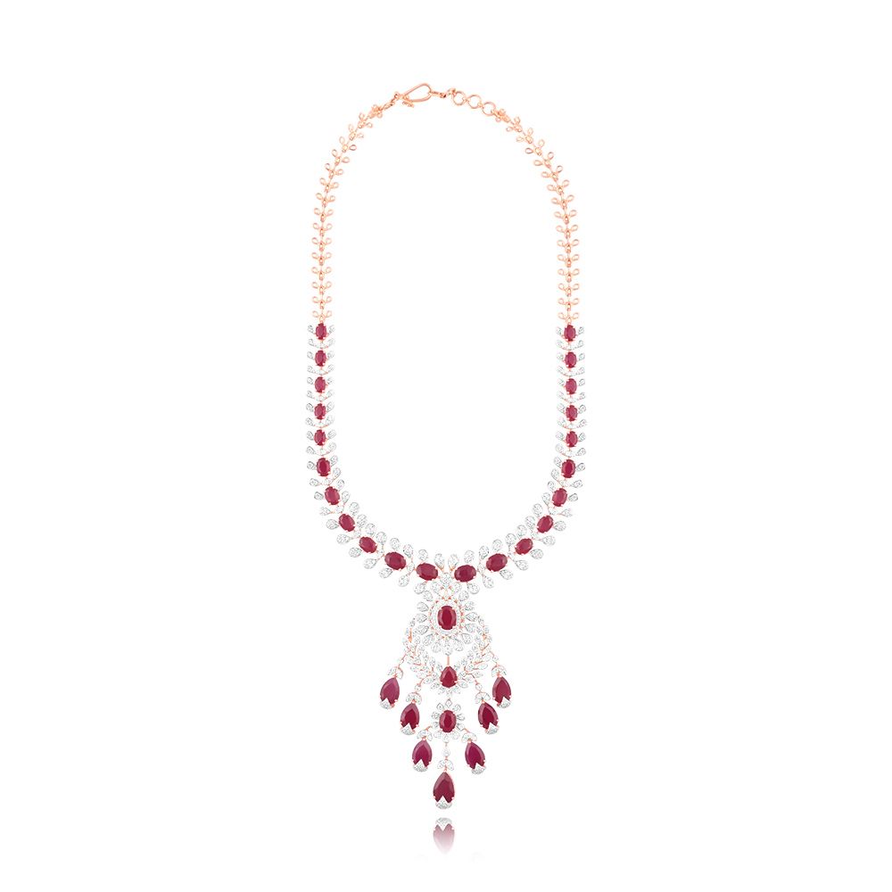 Glorious Diamond Bridal Necklace-Necklaces-CSN25A65-D445X2B