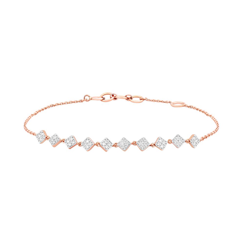 Geometric Diamond Chain Bracelet-Bracelets-EBR24S03