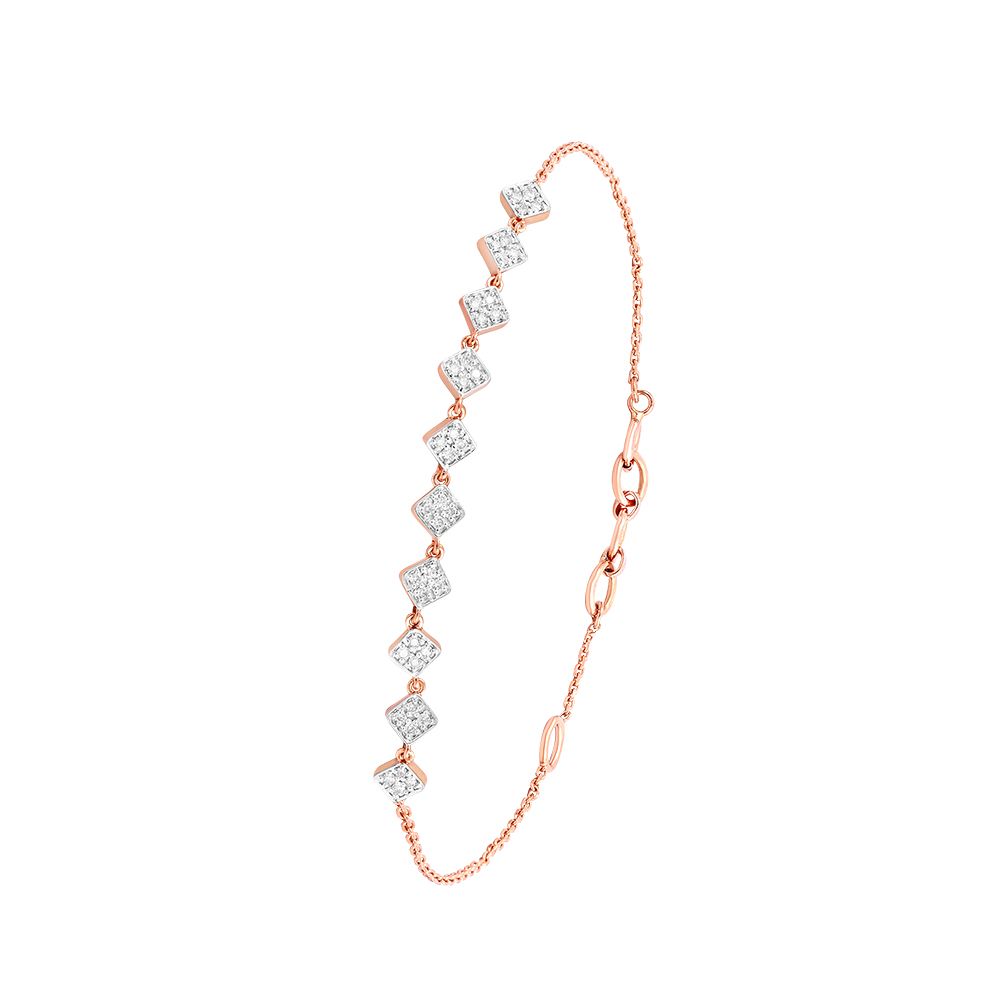 Geometric Diamond Chain Bracelet-Bracelets-EBR24S03