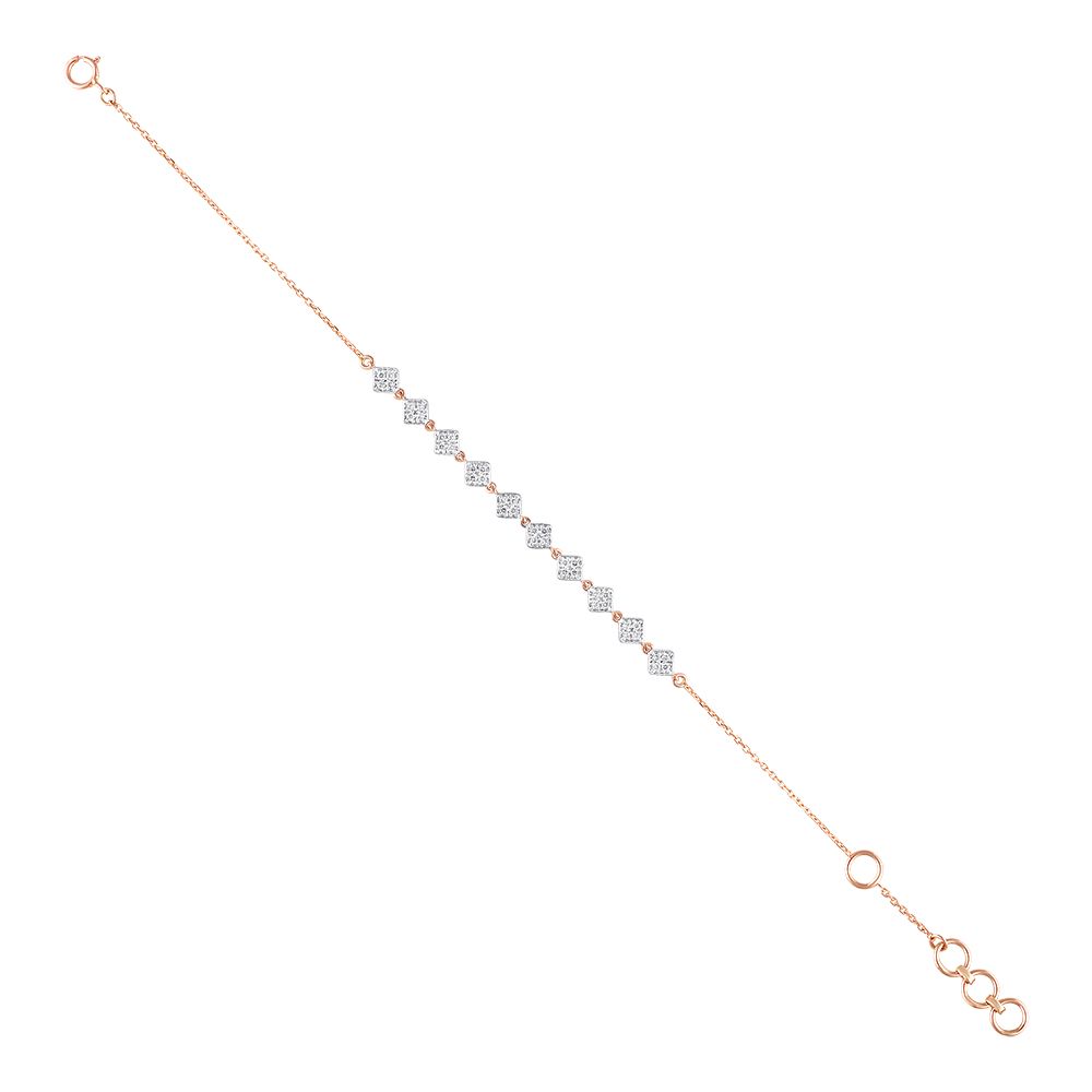 Geometric Diamond Chain Bracelet-Bracelets-EBR24S03