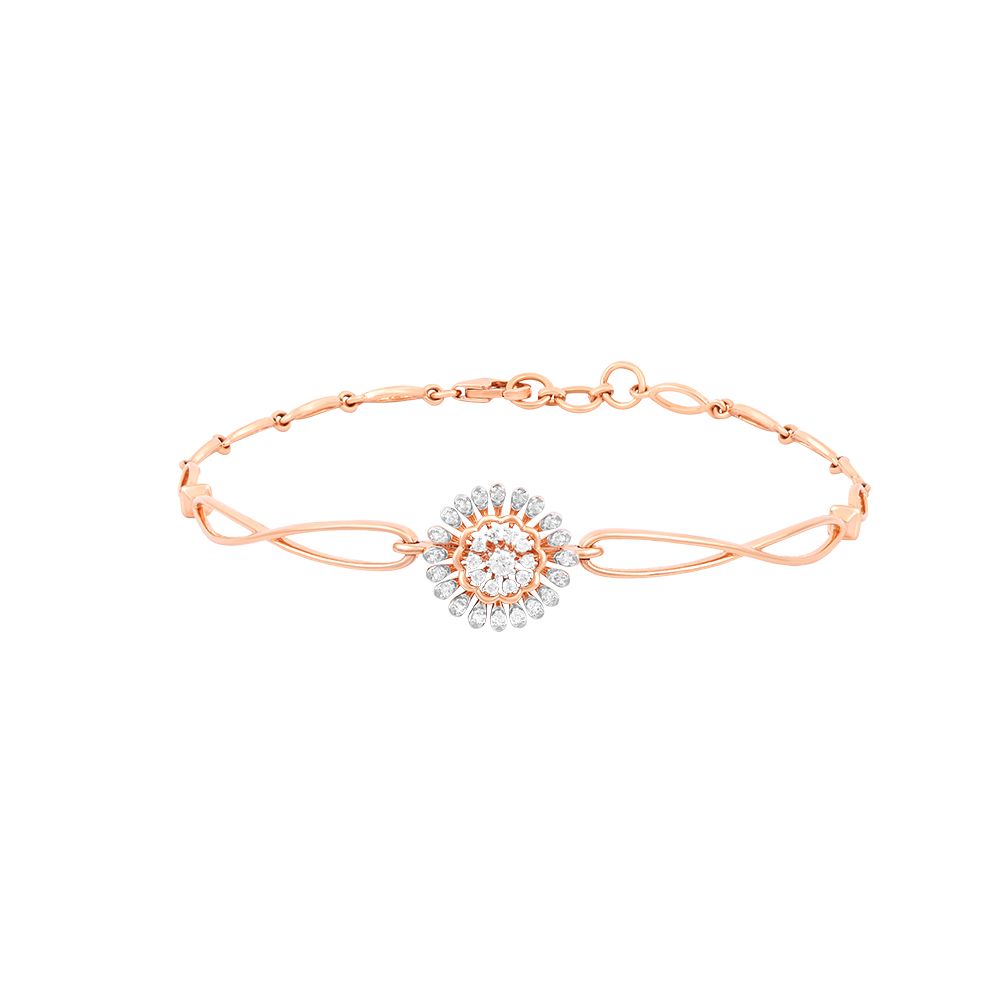 Rose Gold Cascade Diamond Bracelet-Bracelets-EBR24S06