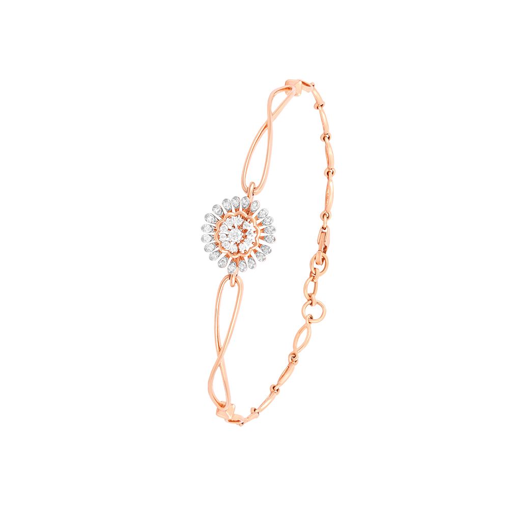 Rose Gold Cascade Diamond Bracelet-Bracelets-EBR24S06