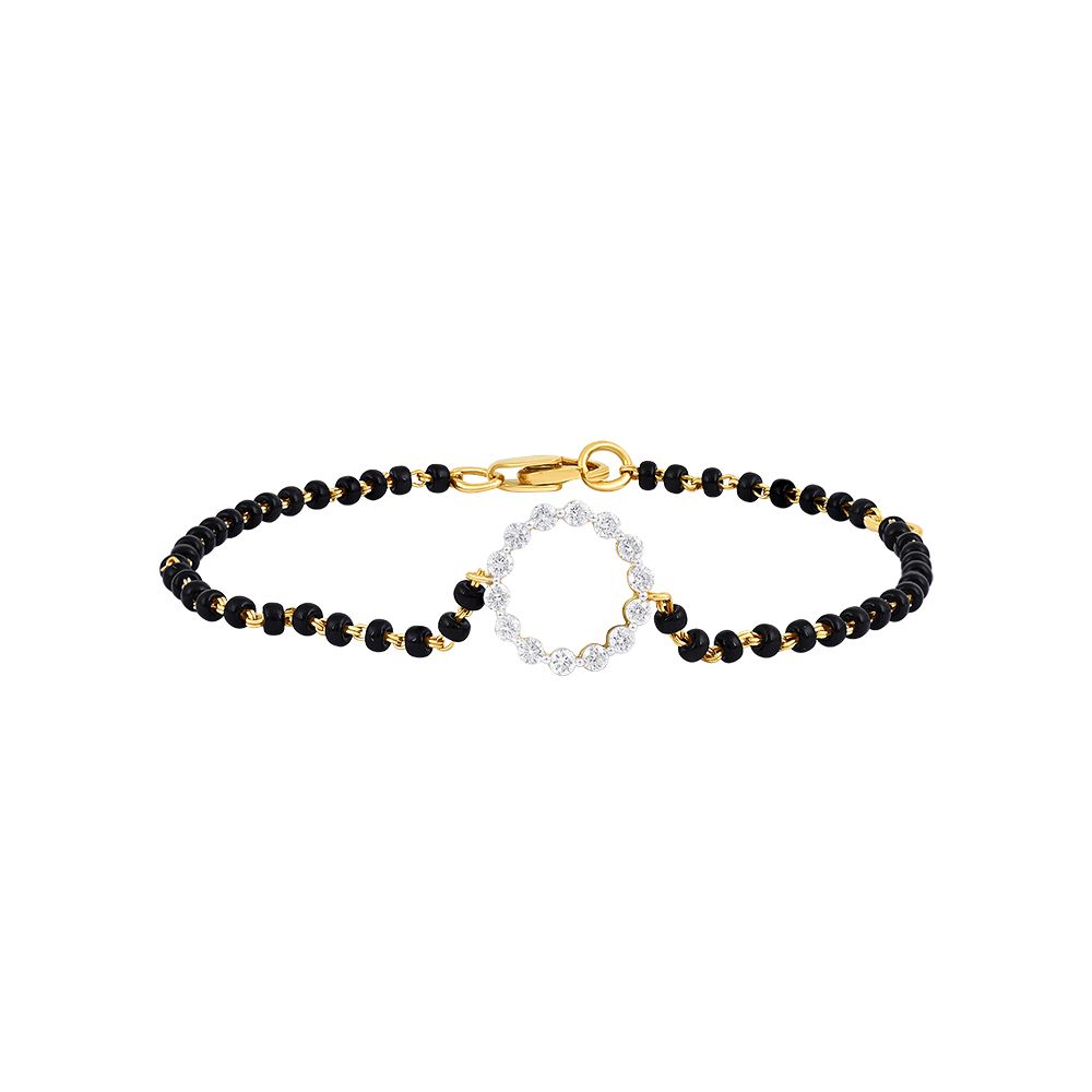 Elegant Diamond Mangalsutra Bracelet-All Jewellery-EBR24S12