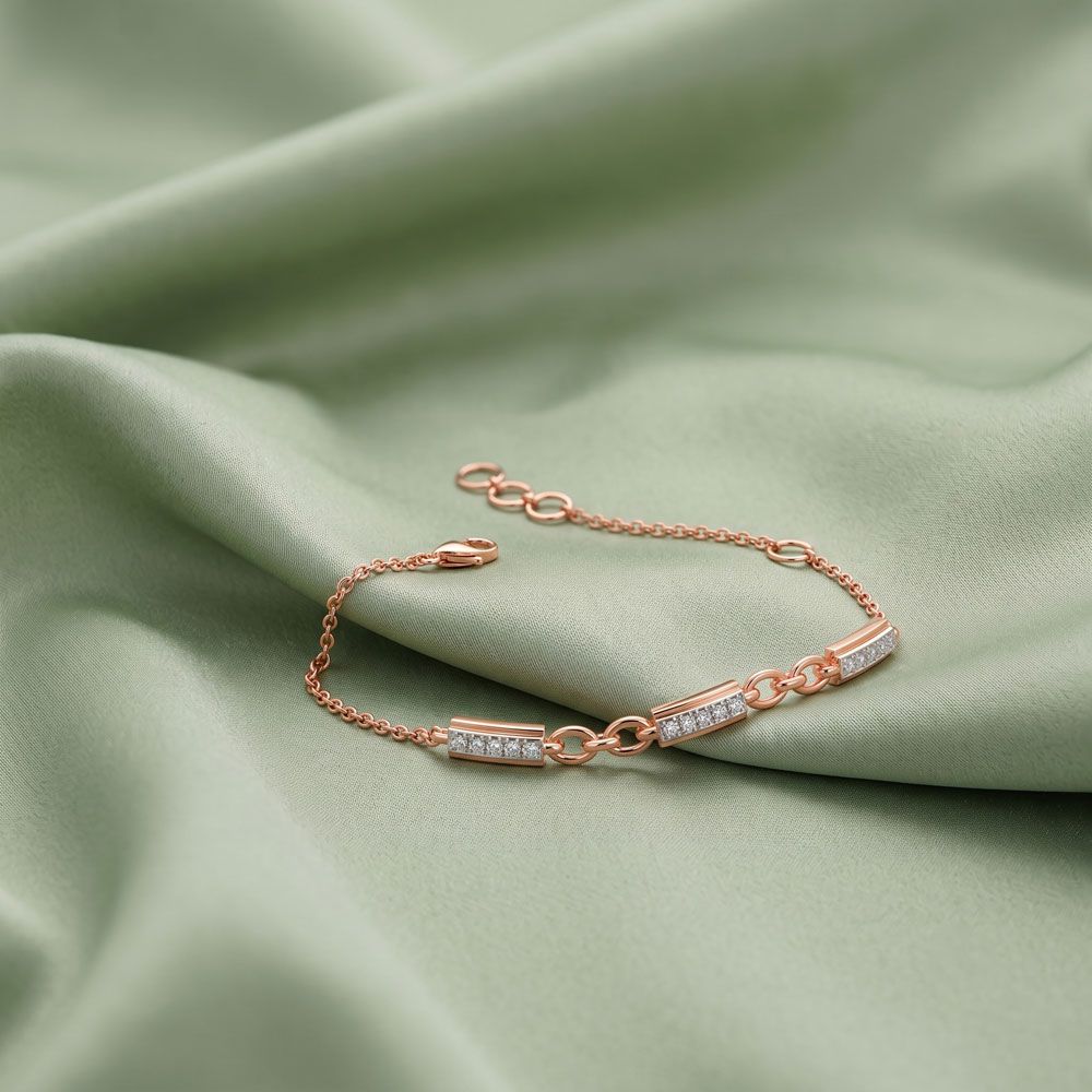 Elegant 18KT Rose Gold Women Bracelet-Bracelets-EBR24S22