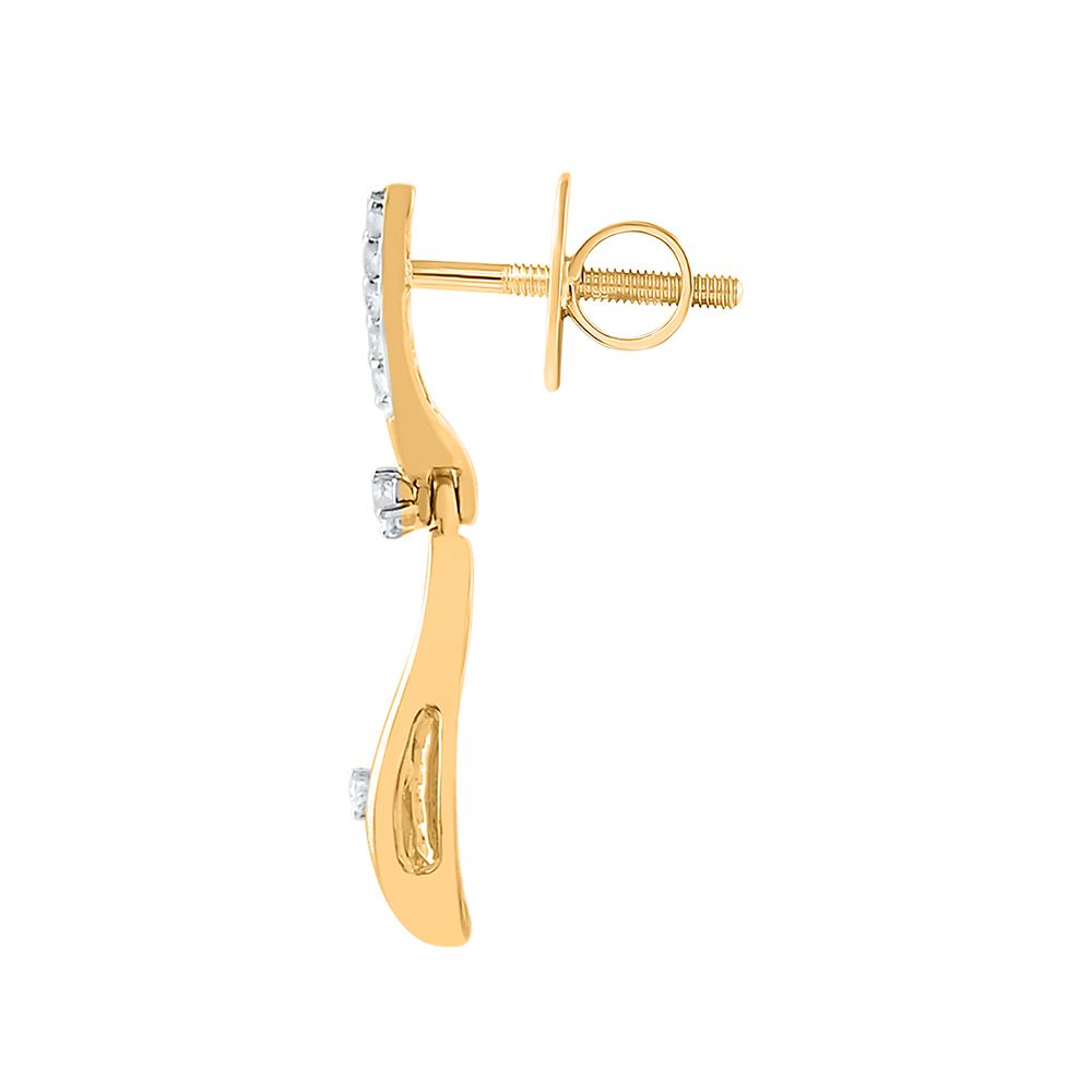 Dazzling 14KT Gold Diamond Danglers-Earrings-EER24I02-D900R2C