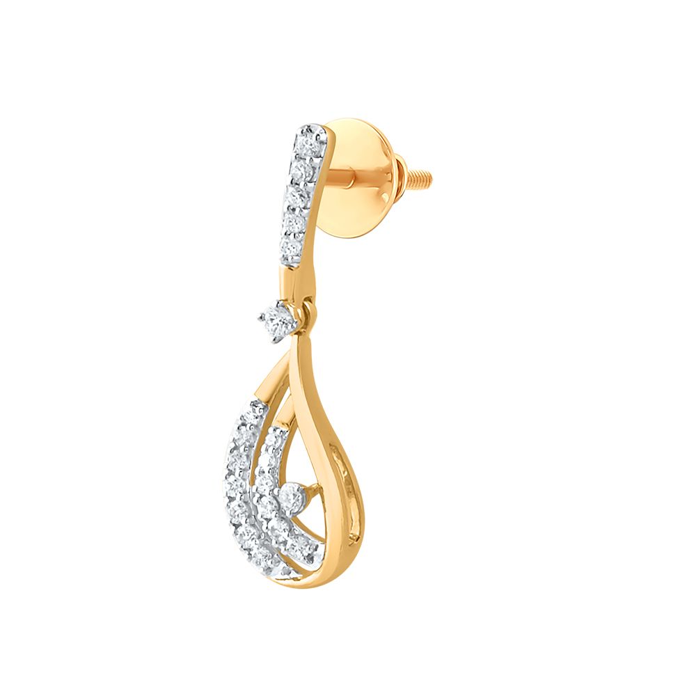 Dazzling 14KT Gold Diamond Danglers-Earrings-EER24I02-D900R2C