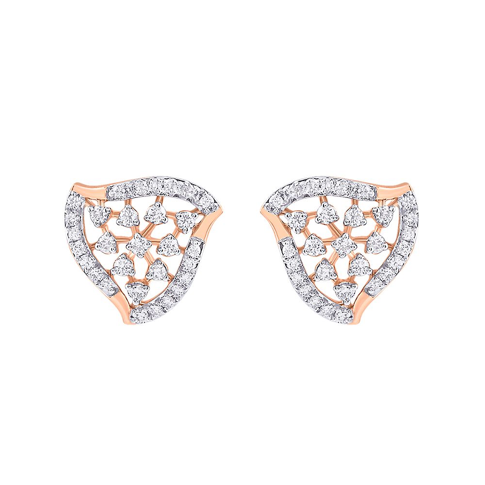 Serene Rose Gold Diamond Studs Earrings-Earrings-EER24I10-D400X2C
