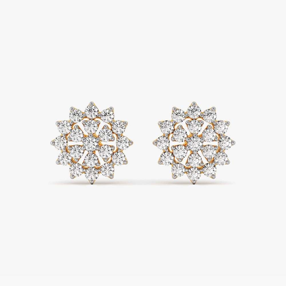Sunlit Splendor Diamond Earrings-Earrings-EER24I28-D400R1B