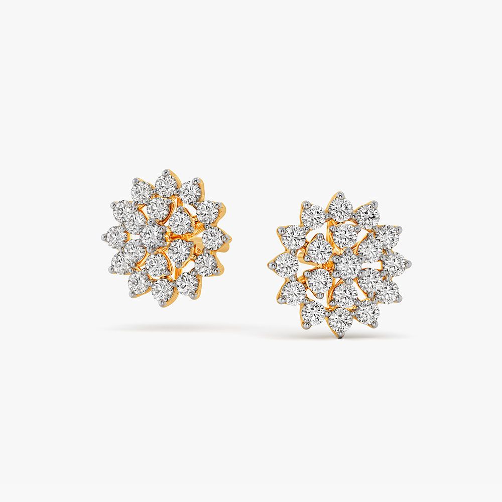 Sunlit Splendor Diamond Earrings-Earrings-EER24I28-D400R1B
