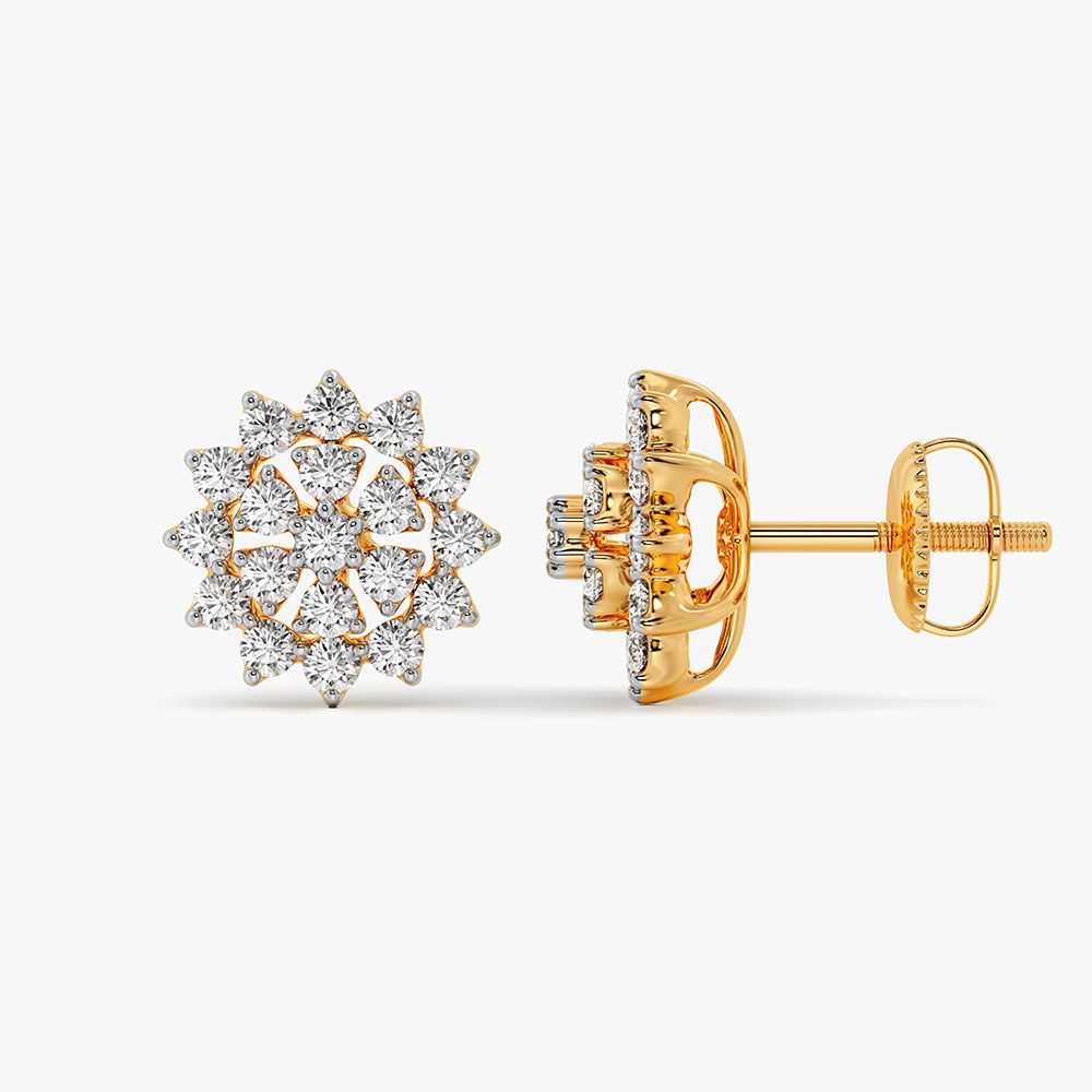Sunlit Splendor Diamond Earrings-Earrings-EER24I28-D400R1B