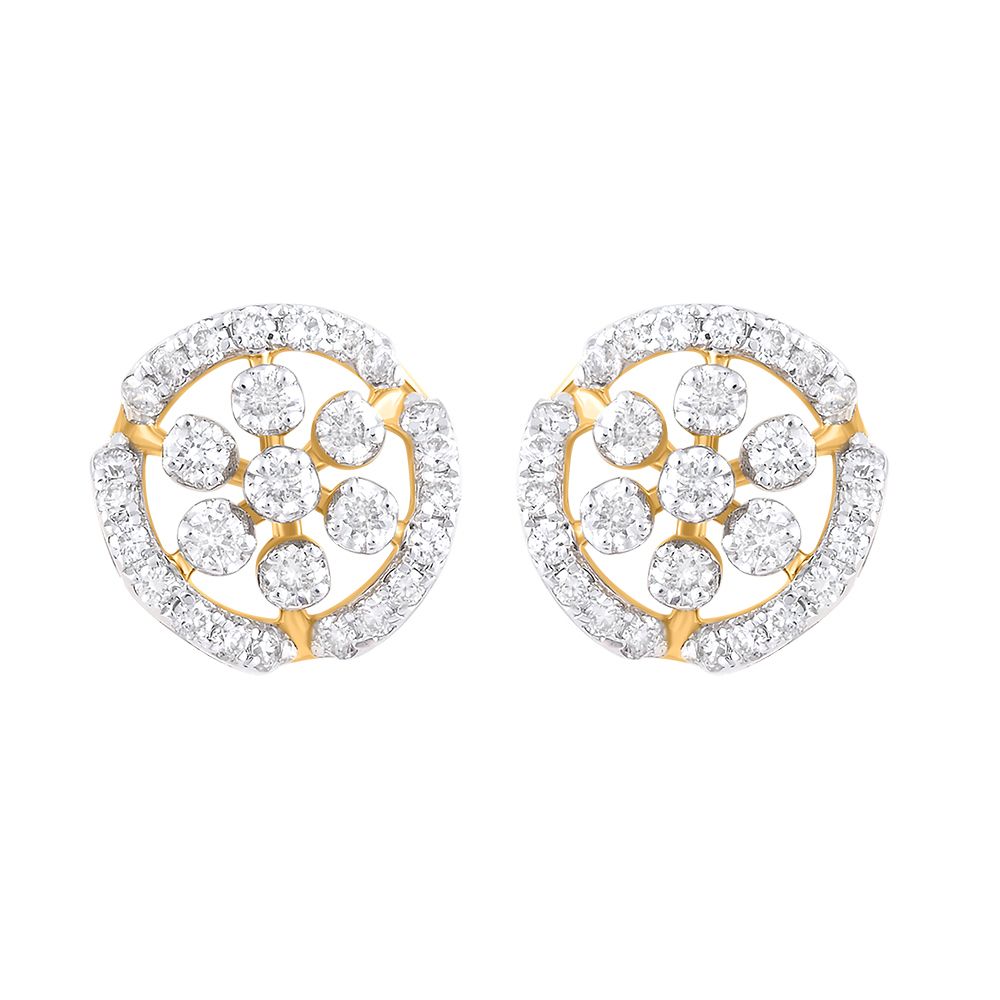 Stunning 14KT Yellow Gold Nakshatra Women Earring-Earrings-EER24I36-D400R2C