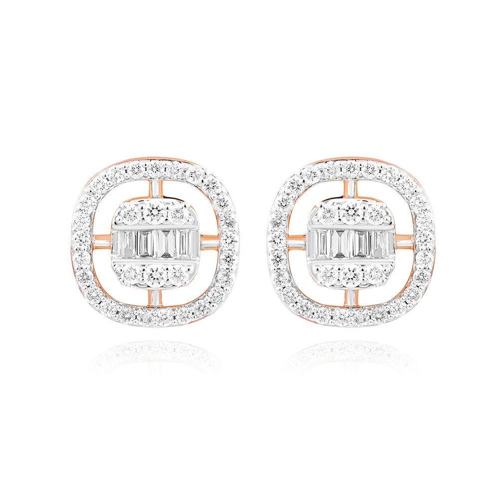 Delightful 18KT Rose Gold Women Earring-Earrings-EER24I40-D300X3B