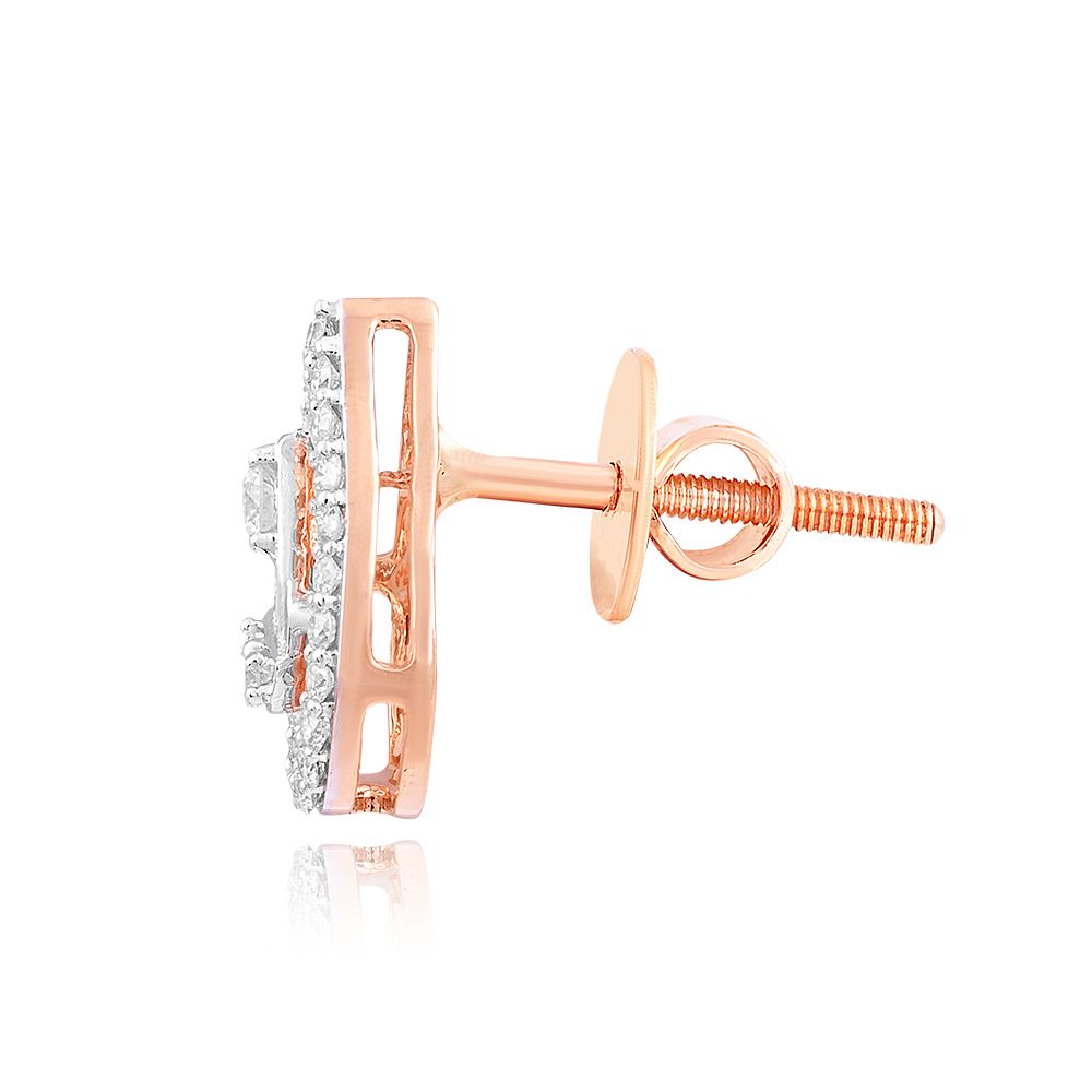 Glorious 18KT Rose Gold Drop Women Earring-Earrings-EER24I42-D300X2B