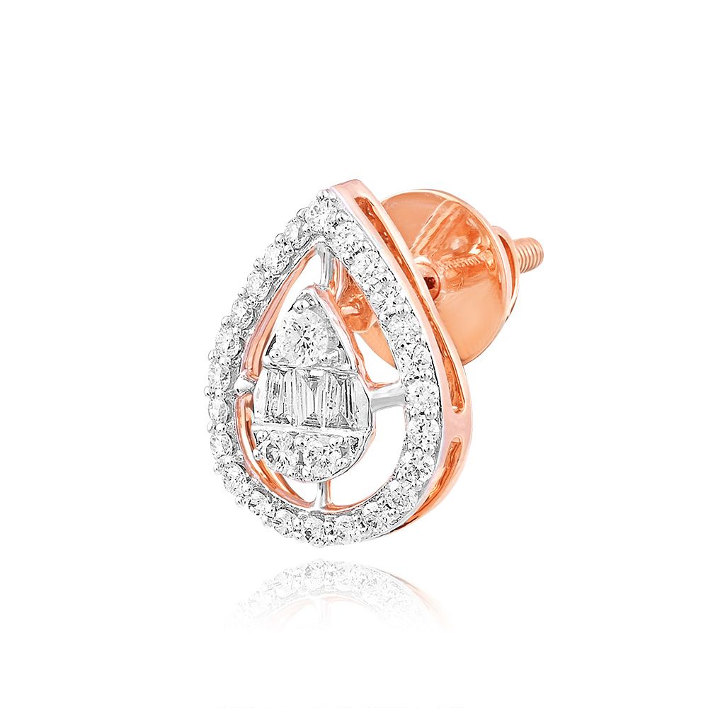 Glorious 18KT Rose Gold Drop Women Earring-Earrings-EER24I42-D300X2B