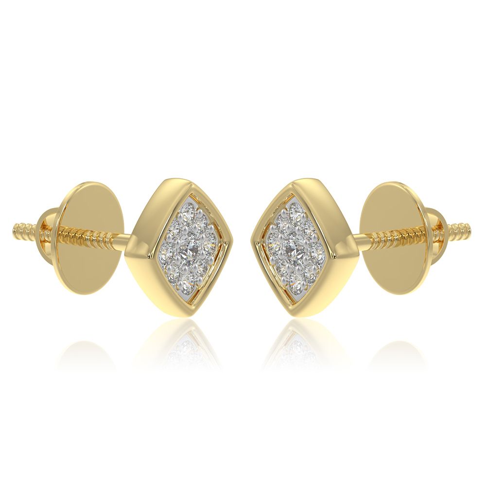 Daily Wear Angular 9KT Yellow Gold Diamond Earrings-Earrings-EER26I13-D400R6F