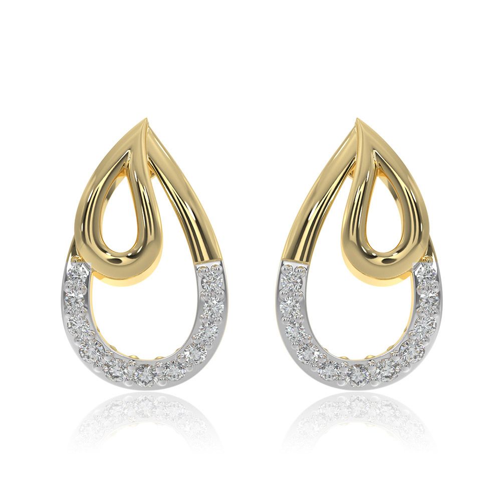 Statement Everyday 9KT Yellow Gold Diamond Earrings-Earrings-EER26I15-D400R6F