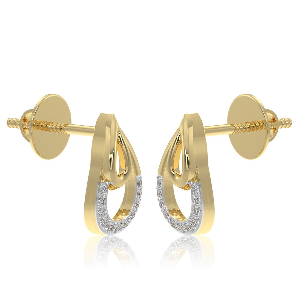 Statement Everyday 9KT Yellow Gold Diamond Earrings-Earrings-EER26I15-D400R6F