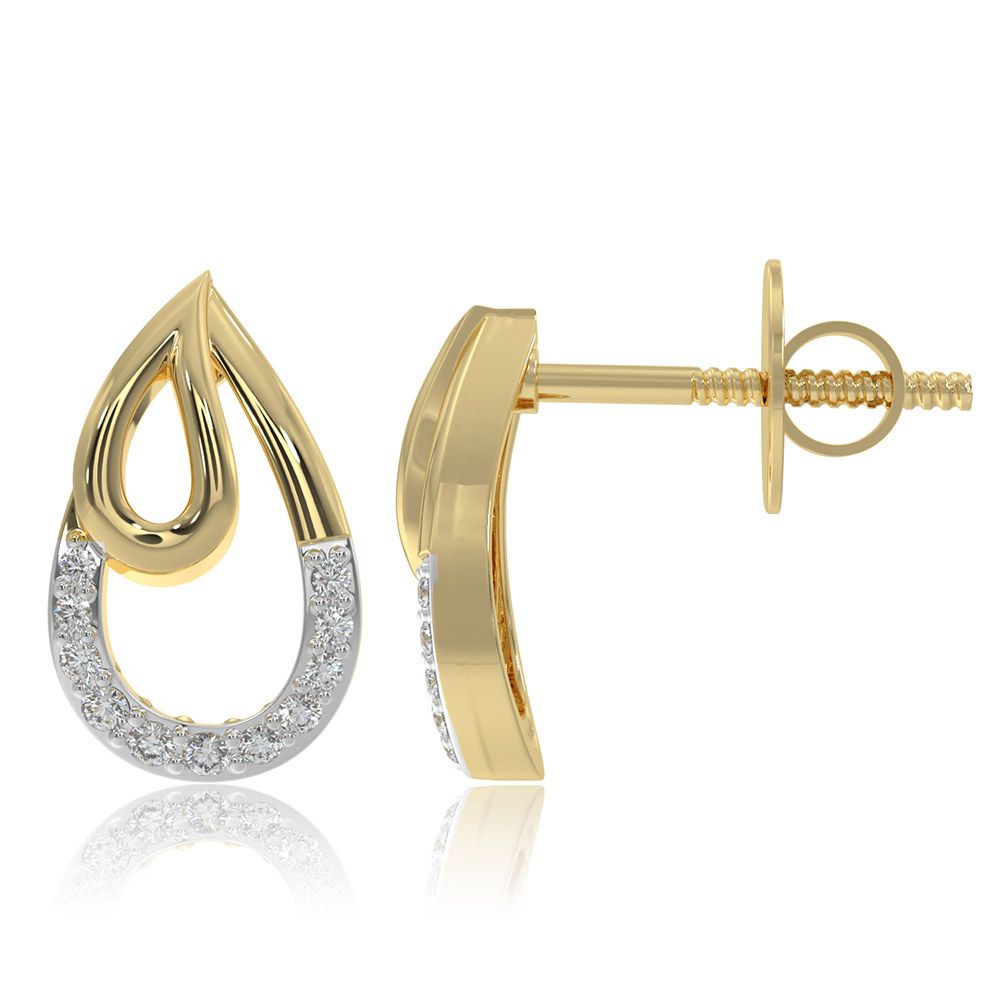 Statement Everyday 9KT Yellow Gold Diamond Earrings-Earrings-EER26I15-D400R6F