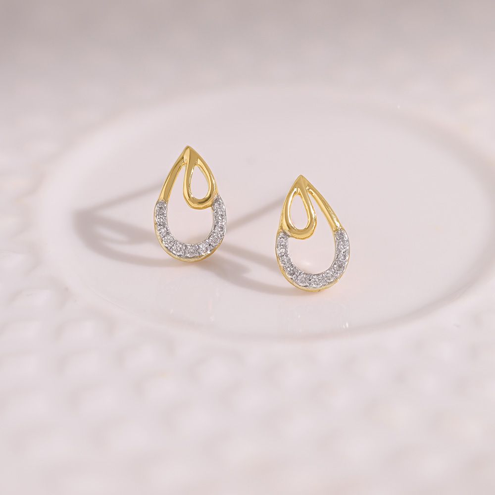 Statement Everyday 9KT Yellow Gold Diamond Earrings-Earrings-EER26I15-D400R6F