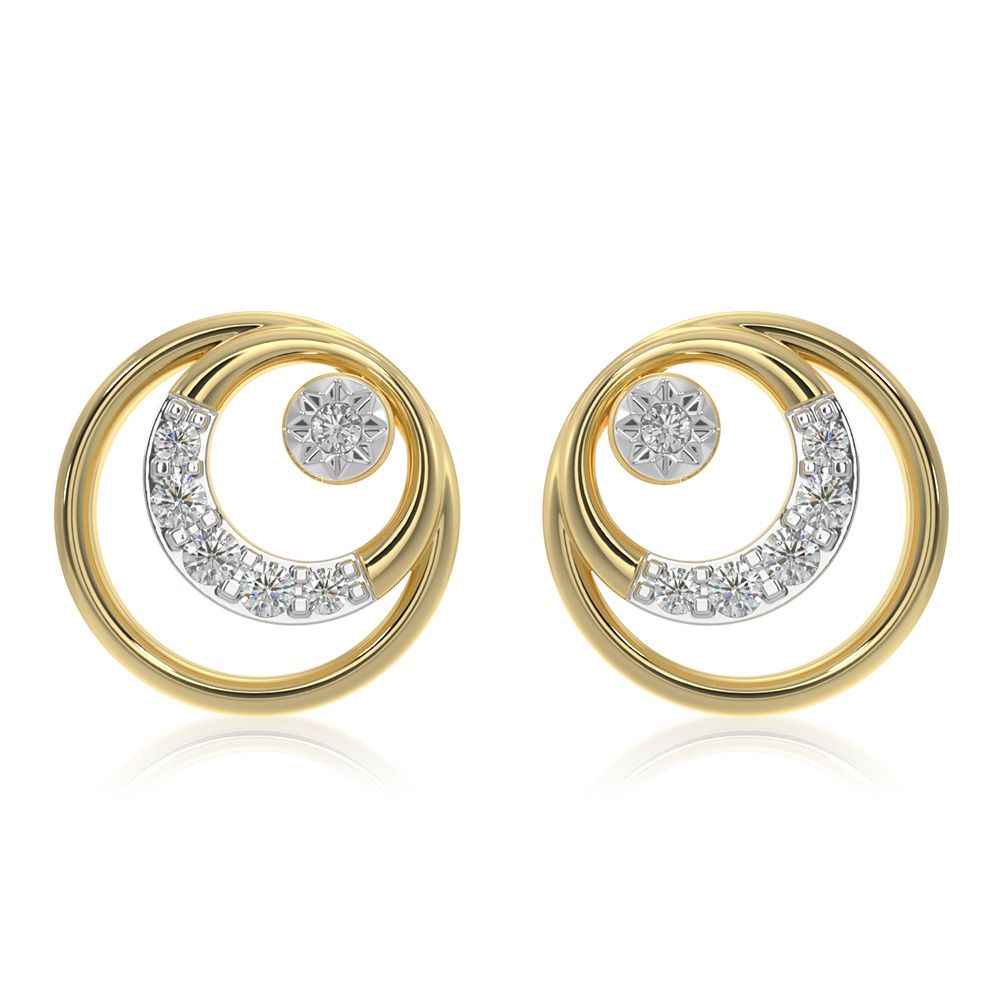 Versatile Daily 9KT Yellow Gold Diamond Earrings-Earrings-EER26I34-D400R6F