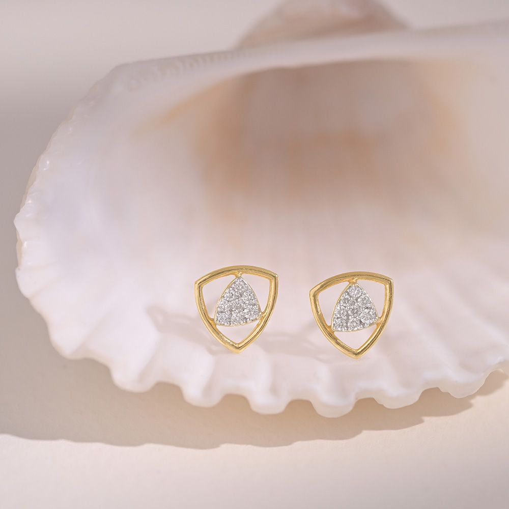 Everyday Versatile 9KT Yellow Gold Diamond Earrings-Earrings-EER26I39-D400R6F