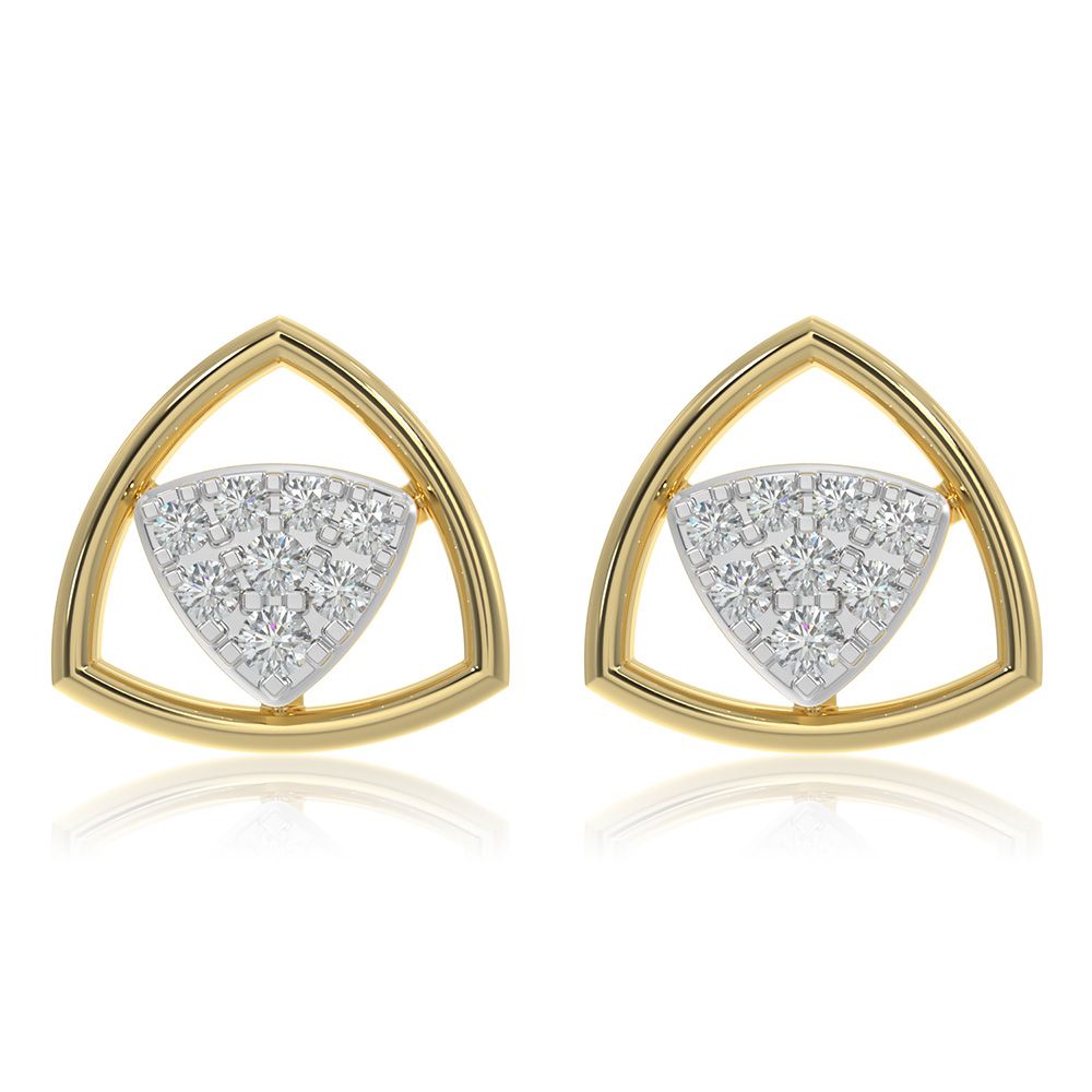 Everyday Versatile 9KT Yellow Gold Diamond Earrings-Earrings-EER26I39-D400R6F