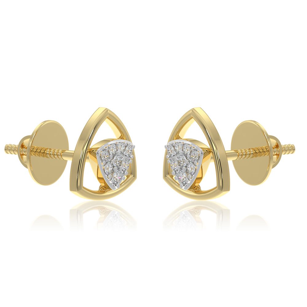Everyday Versatile 9KT Yellow Gold Diamond Earrings-Earrings-EER26I39-D400R6F