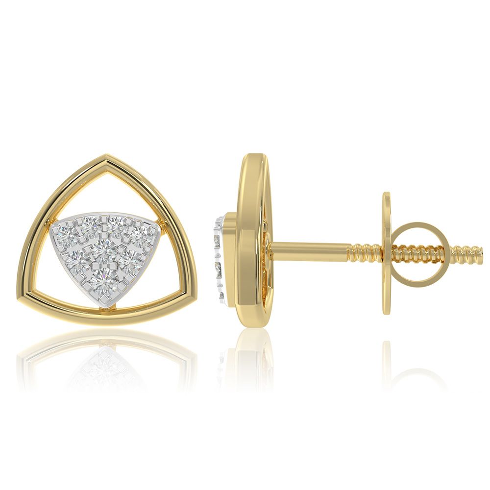 Everyday Versatile 9KT Yellow Gold Diamond Earrings-Earrings-EER26I39-D400R6F