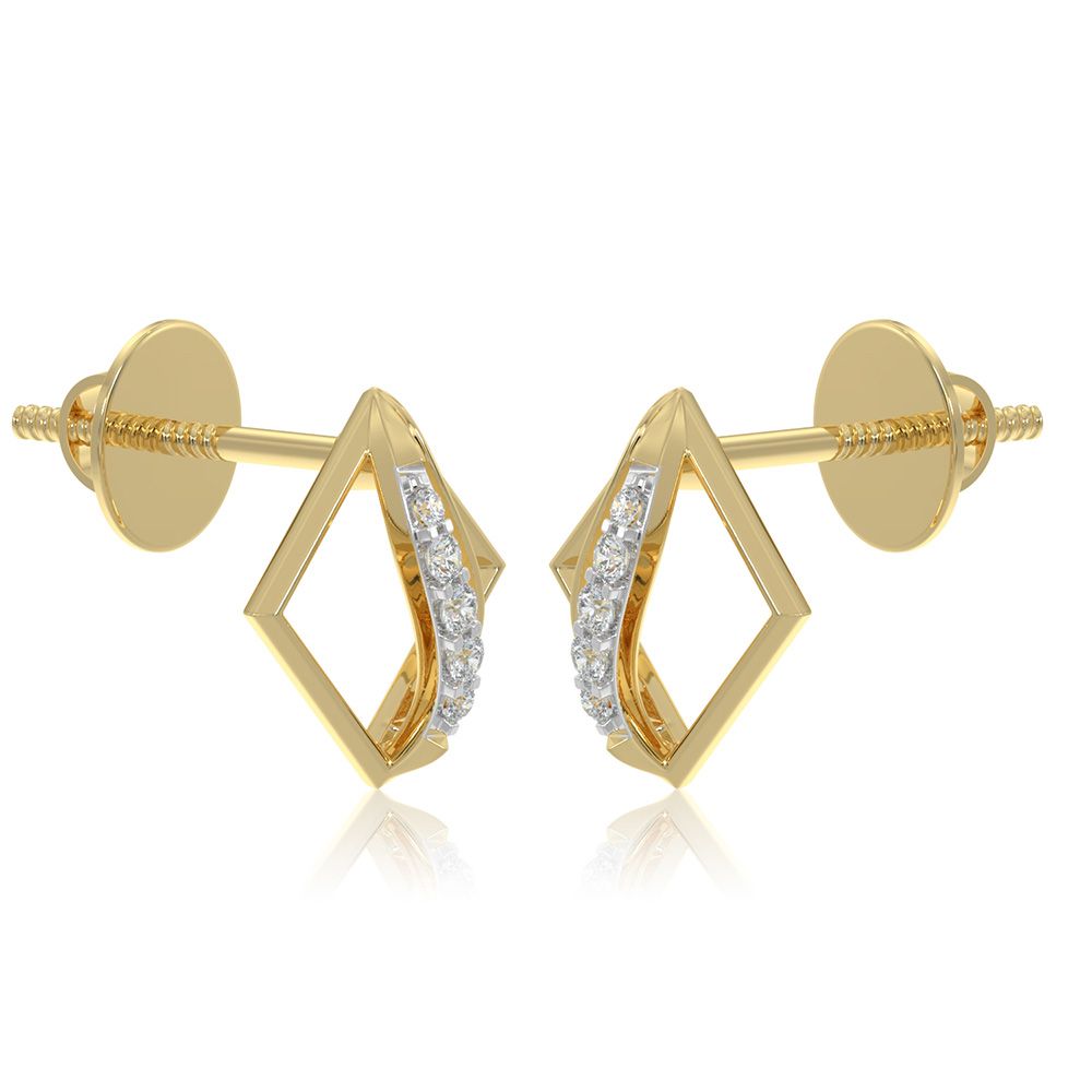 Modern Everyday 9KT Yellow Gold Diamond Earrings-Earrings-EER26I31-D400R6F