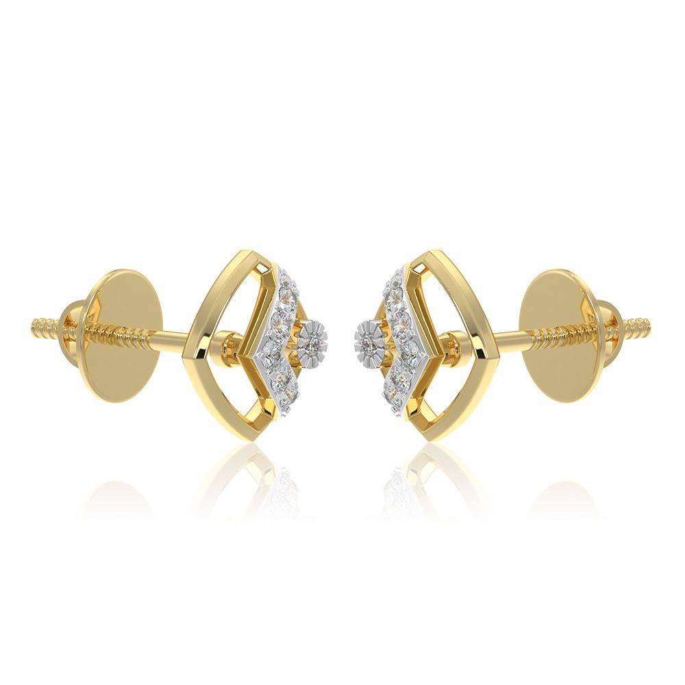 Daily Wear 9KT Yellow Gold Diamond Earrings-Earrings-EER26I43-D400R6F