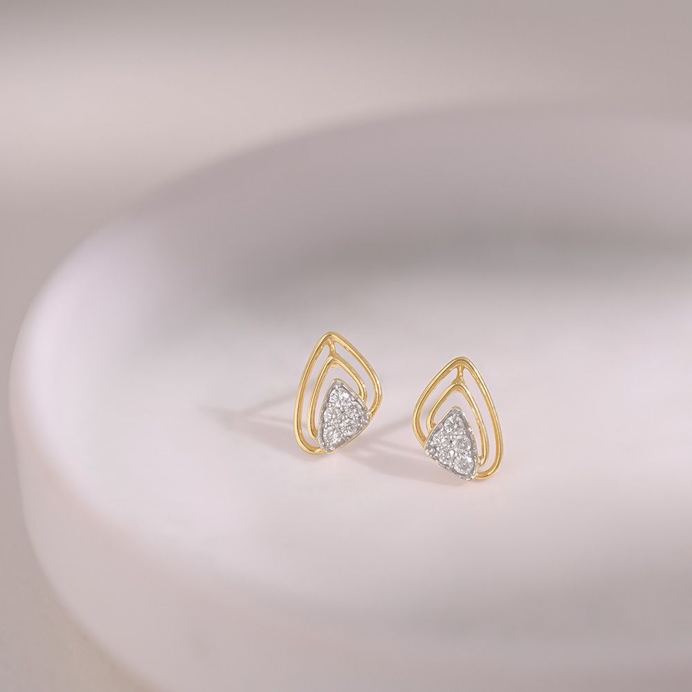 Daily Love 9KT Yellow Gold Diamond Stud Earrings-Earrings-EER26I48-D400R6F