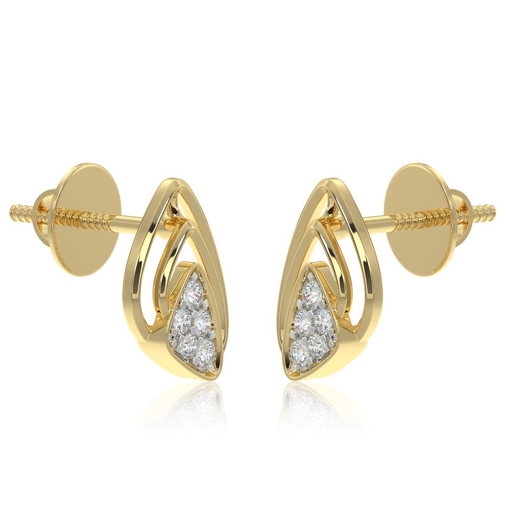 Daily Love 9KT Yellow Gold Diamond Stud Earrings-Earrings-EER26I48-D400R6F