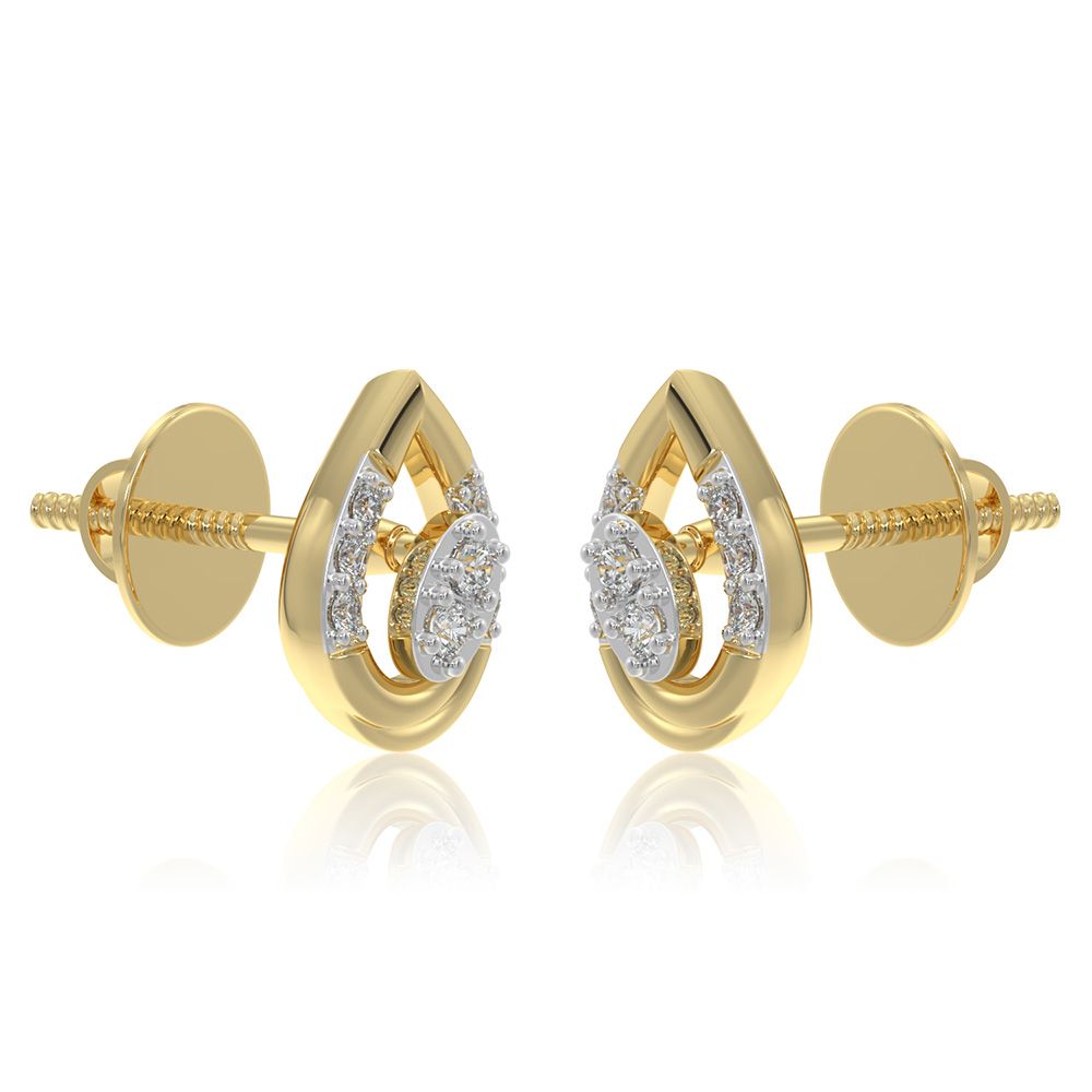 Daily Sparkle 9KT Yellow Gold Diamond Stud Earrings-Earrings-EER26I49-D400R6F