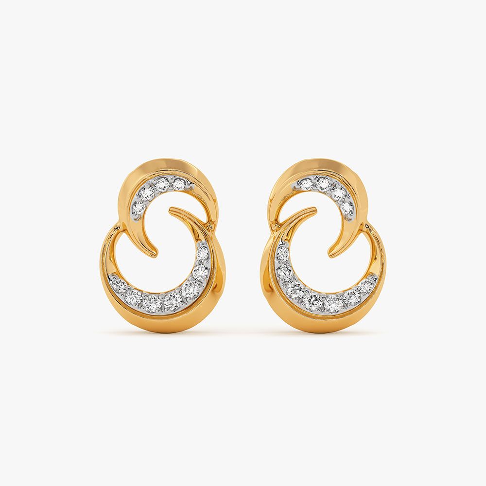Effortless Charm 9Kt Yellow Gold Diamond Earrings-Earrings-EER26J19-D400RAF
