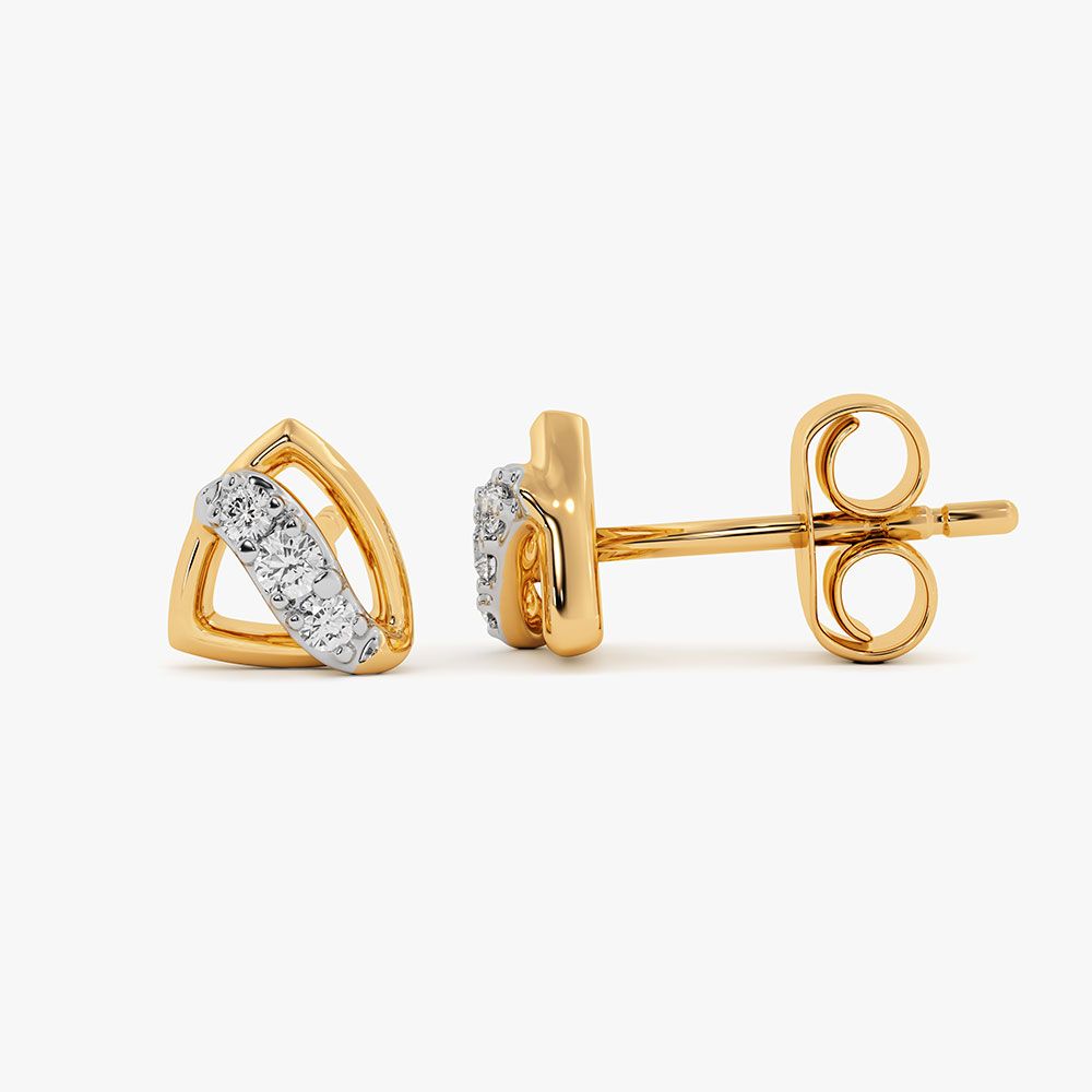 Clean Cuts Yellow Gold Diamond Earrings-Earrings-EER26J29-D400RAF