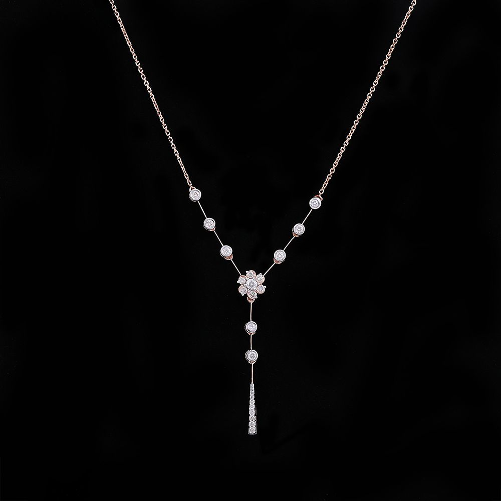 Sleek Diamond Lariat Necklace-Necklaces-ENK24C01-D400X1C