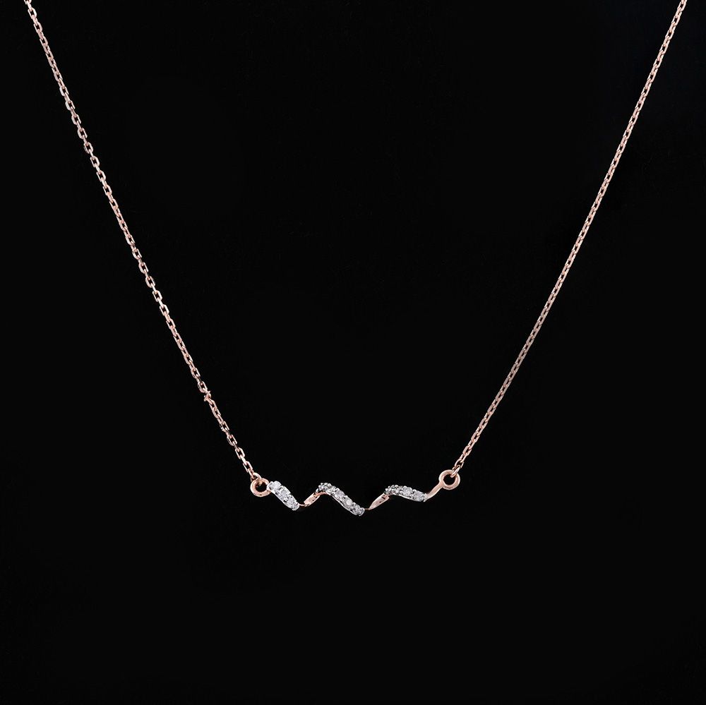 Rosé Radiance Chain Necklace in 14KT-Necklaces-ENK24C04-D900X1C