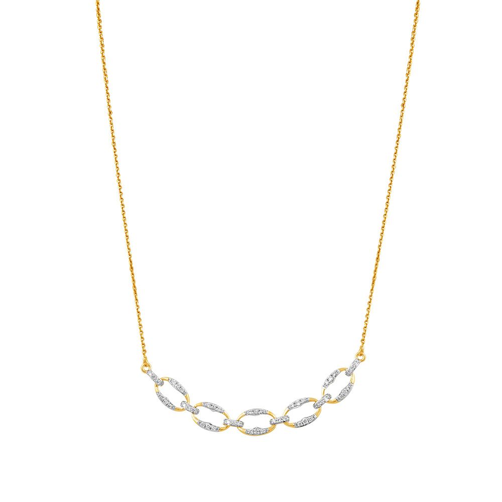 Blush Brilliance Chain Necklace in 14KT-Necklaces-ENK24C03-D400R1C