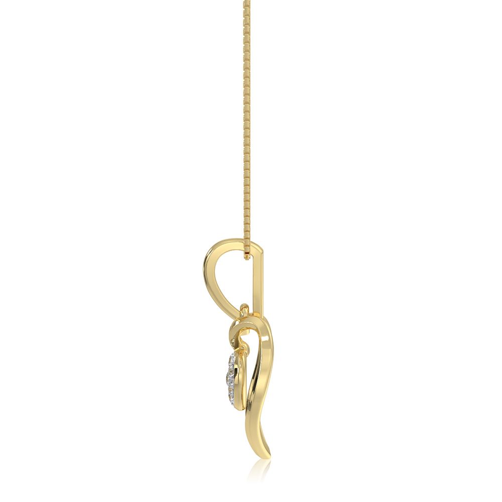 Timeless Floral 9KT Yellow Gold Diamond Pendant-Pendants-EPD26G08-D400R0F