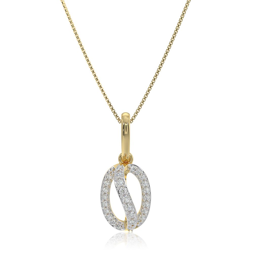 Everyday Stylish 9KT Yellow Gold Diamond Pendant-Pendants-EPD26G09-D400R0F