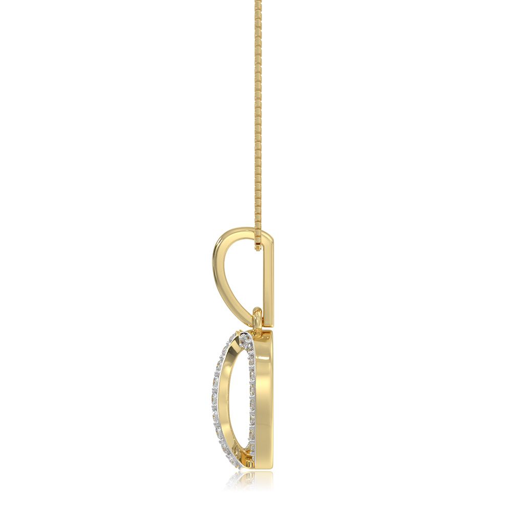Everyday Stylish 9KT Yellow Gold Diamond Pendant-Pendants-EPD26G09-D400R0F